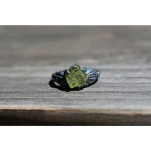 Peridot Ring, unique raw stone ring, natural gemstone ring, anniversary ring